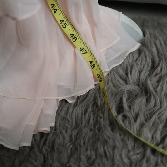 Vtg Judy Hornby Silk and Lace Applique Tiered Maxi Gown - Picture 9 of 12